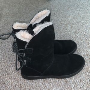 Koolaburra by UGG tie back black zipper boots Womens size 6